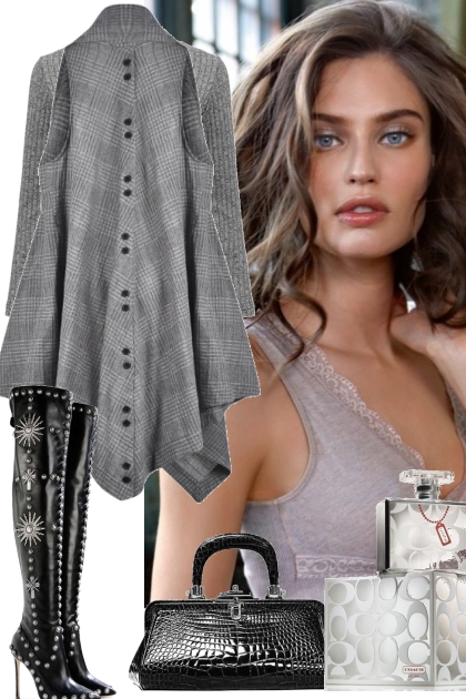 GRAY DRESS 1 14 2023- Modna kombinacija