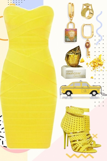 yellow dress  2 21 2023- Modekombination