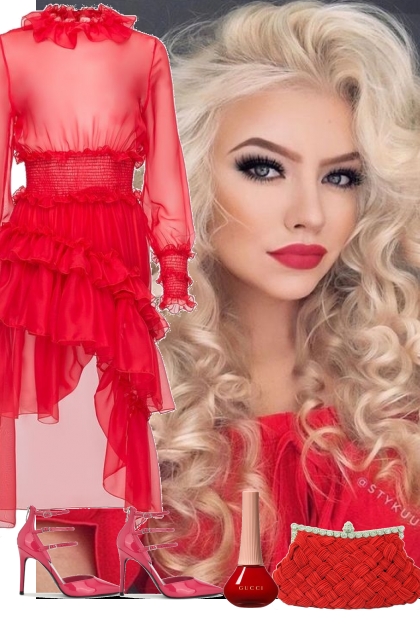RED DRESS 3182023- combinação de moda
