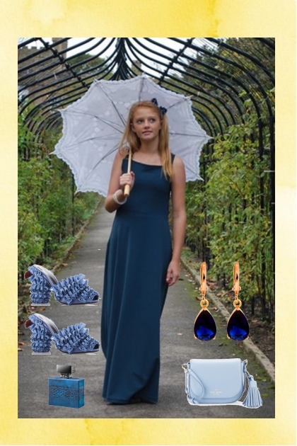 BLUE MAXI DRESS 3 28 2023- Modna kombinacija