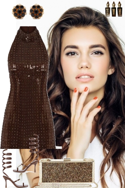 BROWN DRESS ~ 4223- Modna kombinacija