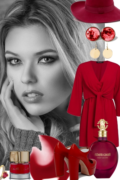 RED DRESS 4323- Modna kombinacija