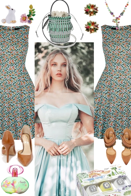 FLORAL DRESS 5823- Combinazione di moda