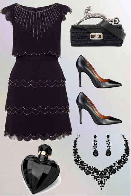 A BLACK DRESS 61123- Fashion set