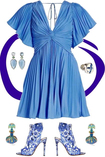 BLUE DRESS ~ 6/21/2023- Combinaciónde moda