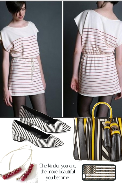 STRIPED DRESS 9/3/2023- combinação de moda