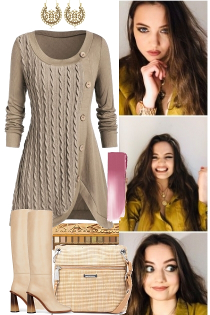SWEATER DRESS 101123- Combinaciónde moda