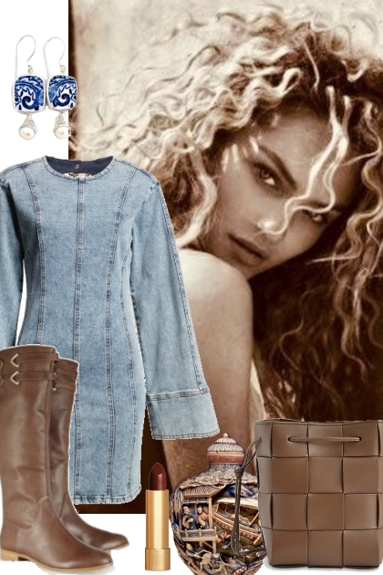 DENIM DRESS 10122023- Combinaciónde moda