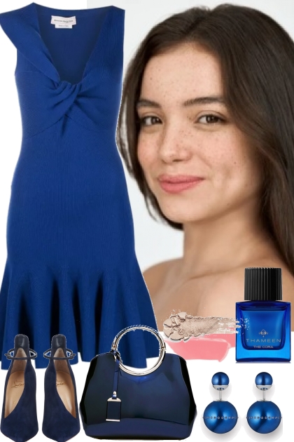 BLUE DRESS 9/18/24- Combinaciónde moda