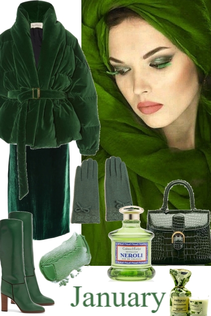 1/14/25 GREEN- Combinazione di moda