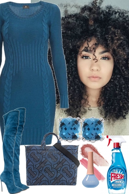 1/14/2025 BLUE SWEATER DRESS