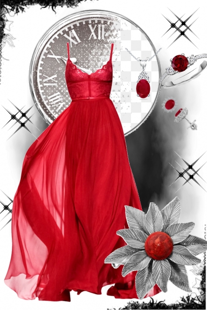 Gray and Red :)- Fashion set