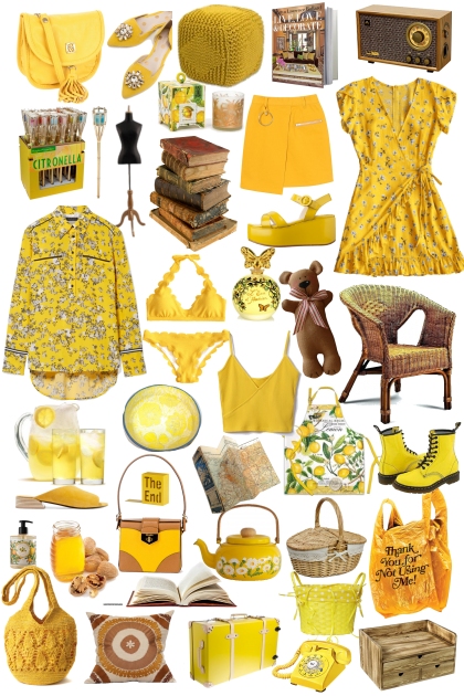 Yellow/brown- Fashion set