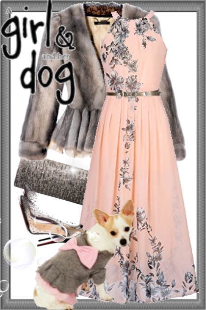 Girl &her Dog- Combinazione di moda