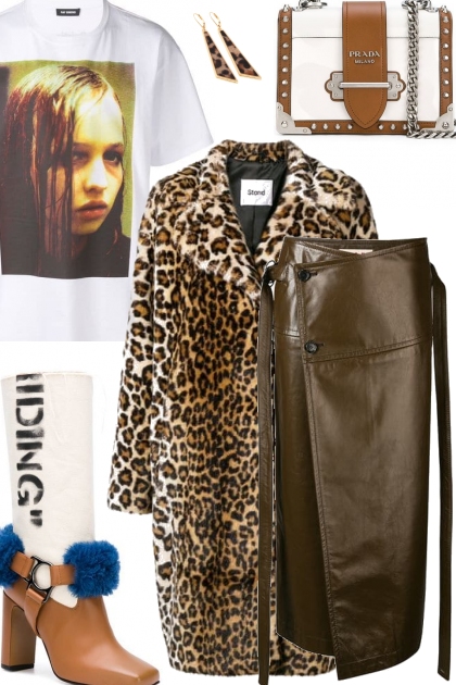 leopard  fur coat - 搭配