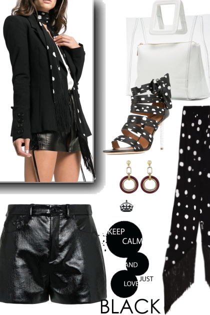 Polka dot black & white- Combinaciónde moda