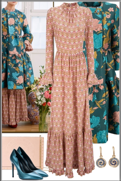 Floral Brocade Coat - Fashion set