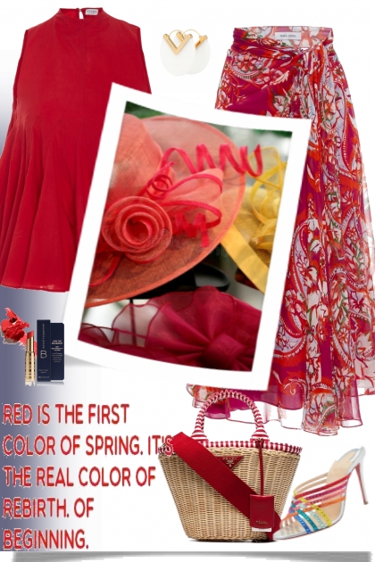 Red is the first color of spring- Модное сочетание