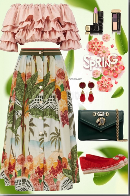 beautiful green leaves - Fashion set