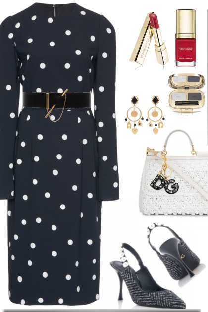 Wonderful dotted dress- Fashion set