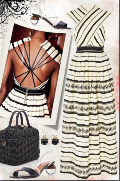 Striped dress !!- combinação de moda