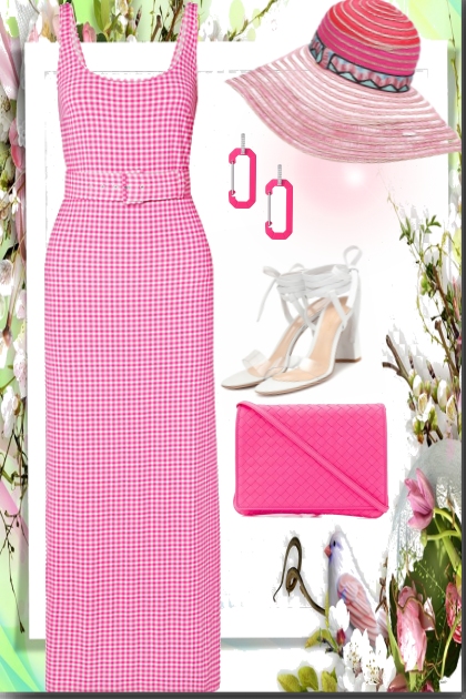 belted  plaid dress- Модное сочетание