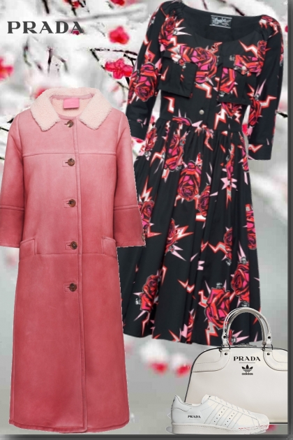Prada  sheepskin coat- Модное сочетание