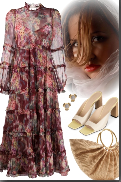 Floral-print Dress- combinação de moda