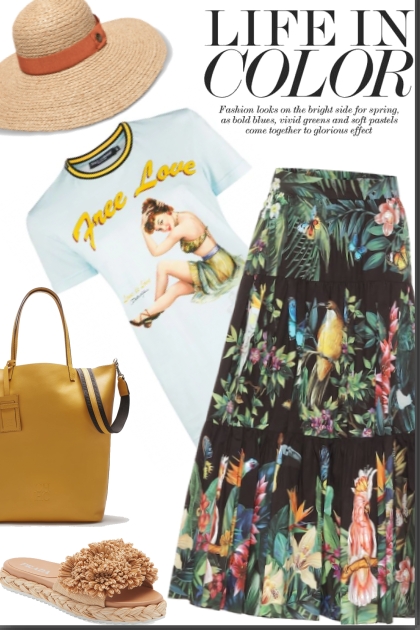 Tropical Skirt- combinação de moda