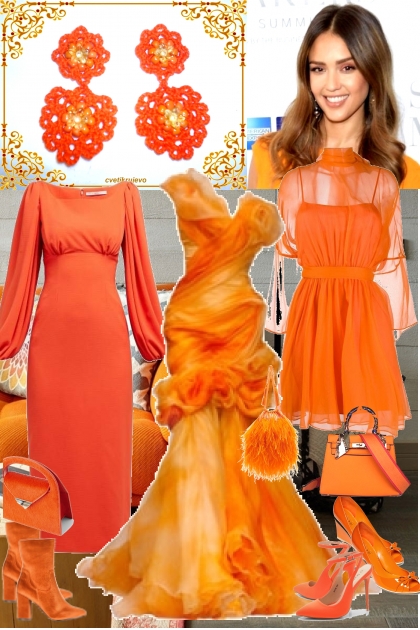 апельсин- combinação de moda