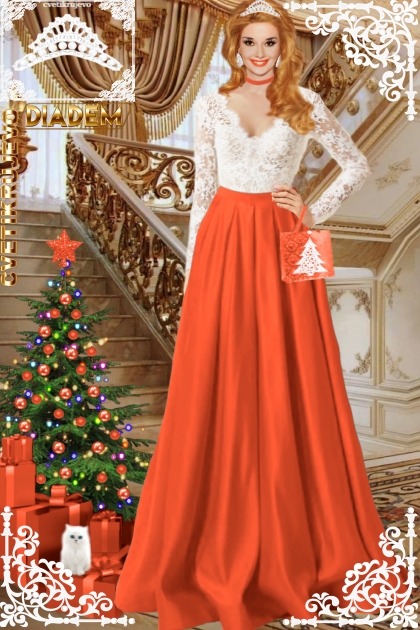 Диадема. Белый. Красный. Праздник 2222- Fashion set