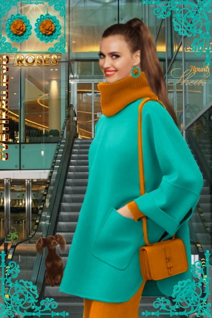 Серьги. Розы. Бирюза. Жёлтый 1111- Fashion set