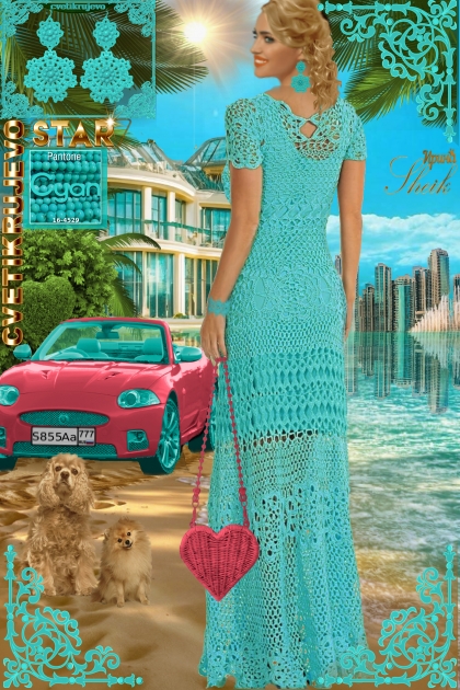 Серьги. Звезда. Бирюза. Коралловый. Лето111