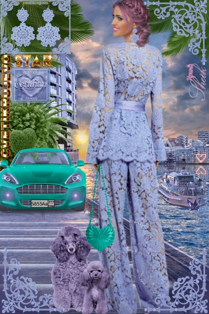 Серьги. Звезда. Голубой. Бирюза. Лето25- Combinaciónde moda