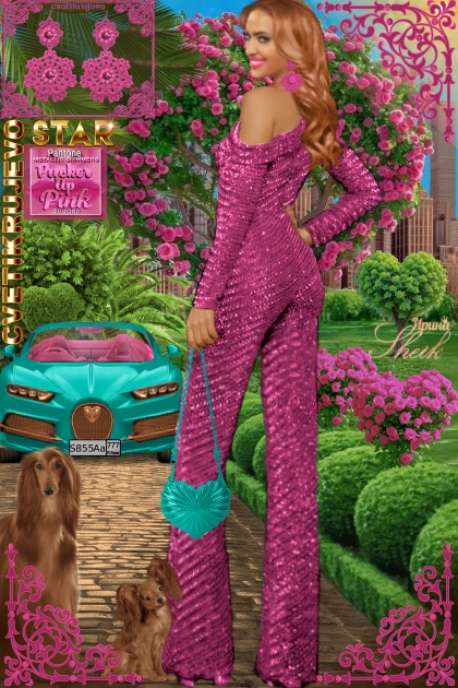 Серьги. Звезда. Розовый. Бирюза. Лето 25- Modna kombinacija