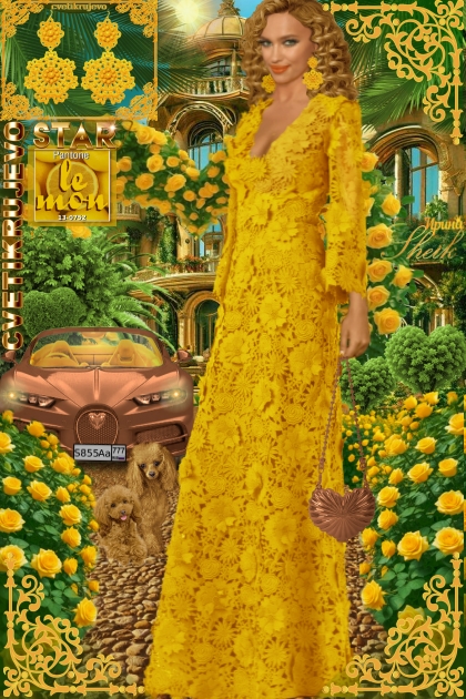 Серьги. Звезда. Желтый. Коричневый. Юето25