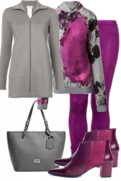 Outfit...Gray e Purple- Modna kombinacija