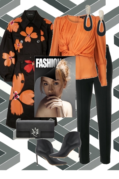 Orange and Black Fashion- combinação de moda