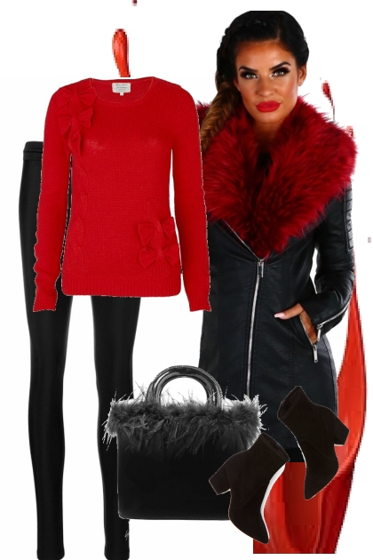 Black Red Jacket!- combinação de moda