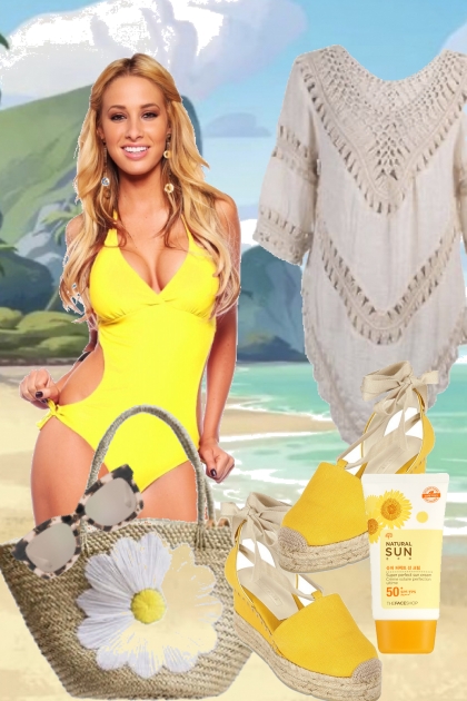 Yellow swimsuit- Modna kombinacija
