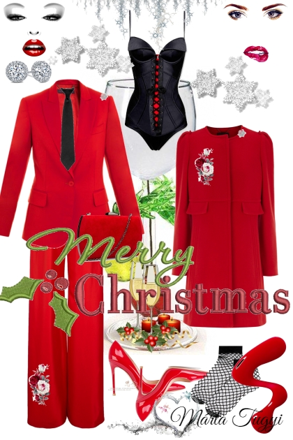 karácsony pirosban- combinação de moda