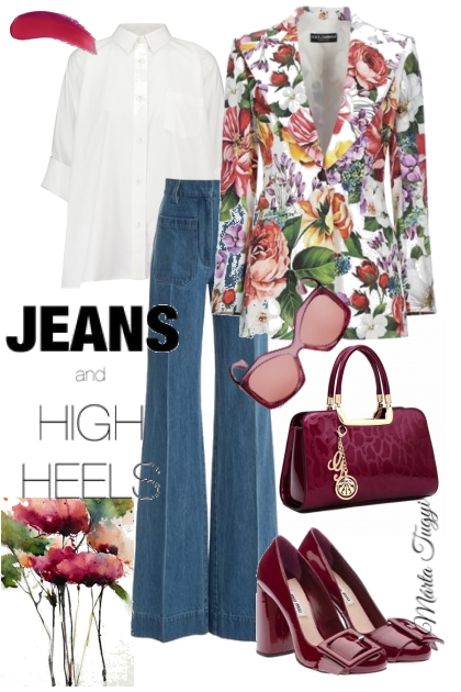 Jeans and High Heels- Modekombination