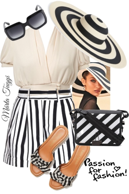striped hat- Combinaciónde moda