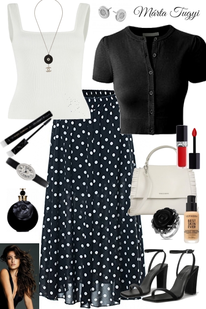 Dotted skirt- Modekombination