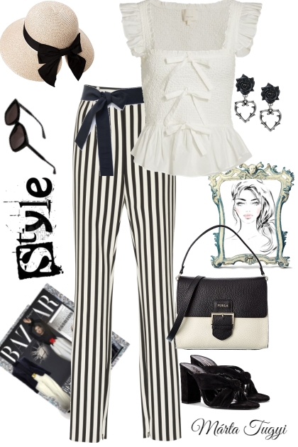Striped trousers - combinação de moda