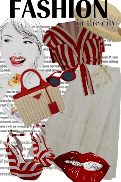 red and white stripes- Fashion set