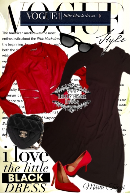 little black dress with leather jacket- Modna kombinacija
