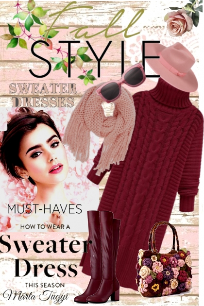 sweater dress 2.- combinação de moda