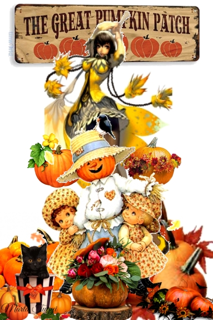 pumpkin postcard- Fashion set