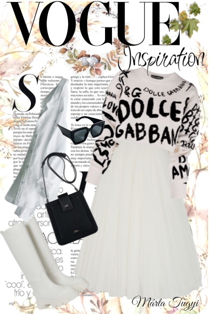 in white in autumn- Combinazione di moda